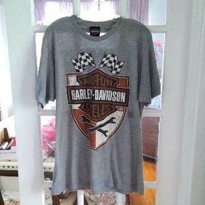 Harley-Davidson Gray Graphic T-Shirt for Men - Size Large